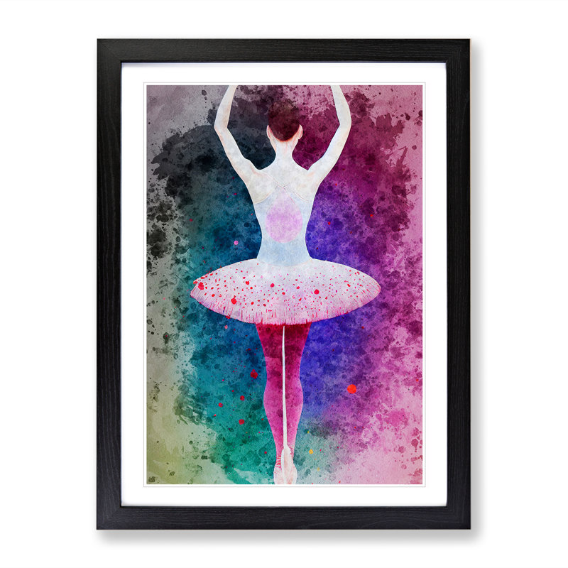 Beauteous Ballerina - Single Picture Frame Print, 64cm H x 46cm W x 2cm D, Black Framed