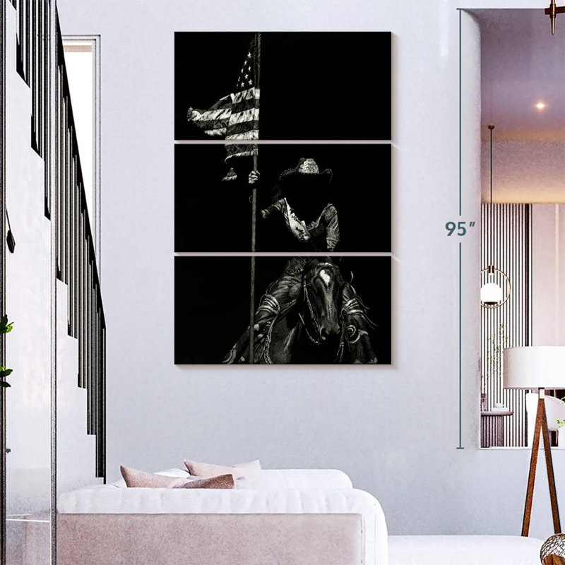 Lelar Scratchboard Rodeo VI, 74" H x 48" W