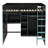 Full Size Blue Wood Loft Bed with Desk, Open Wardrobe, Storage & RGB Lights, Space-Saving Kids Bedroom Furniture-337170390