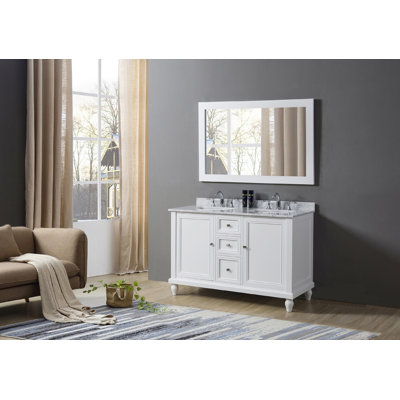 48'' Double Bathroom Vanity with Marble Top