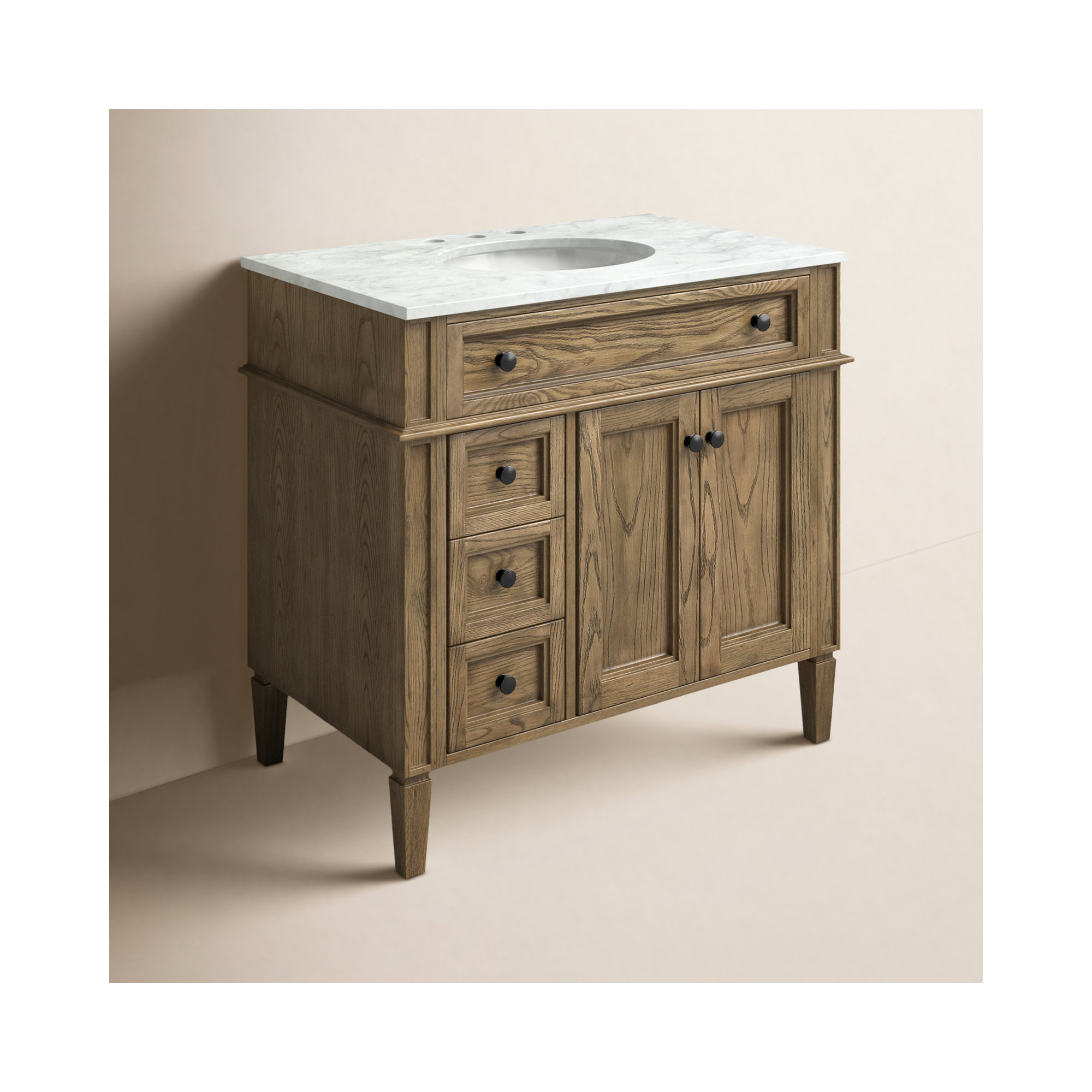 Rivers 36'' Single Bathroom Vanity, Driftwood