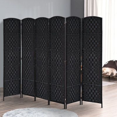 Paravent pliable à 6 panneaux de 1,83 m de haut, cloison portative pour séparer les pièces, cloison autoportante pour bureau, chambre, salle d'étude