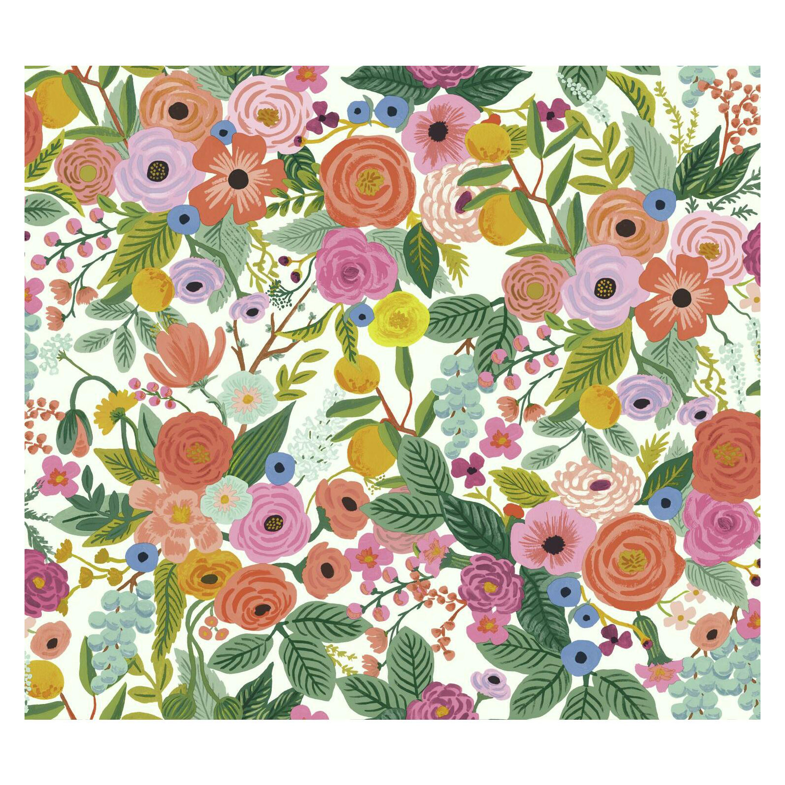 Rifle Paper Co. Garden Party 27' x 27" Wallpaper Roll, Coral/Orange