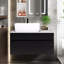 Wall Mounted Floating Single Bathroom Vanity With Sink