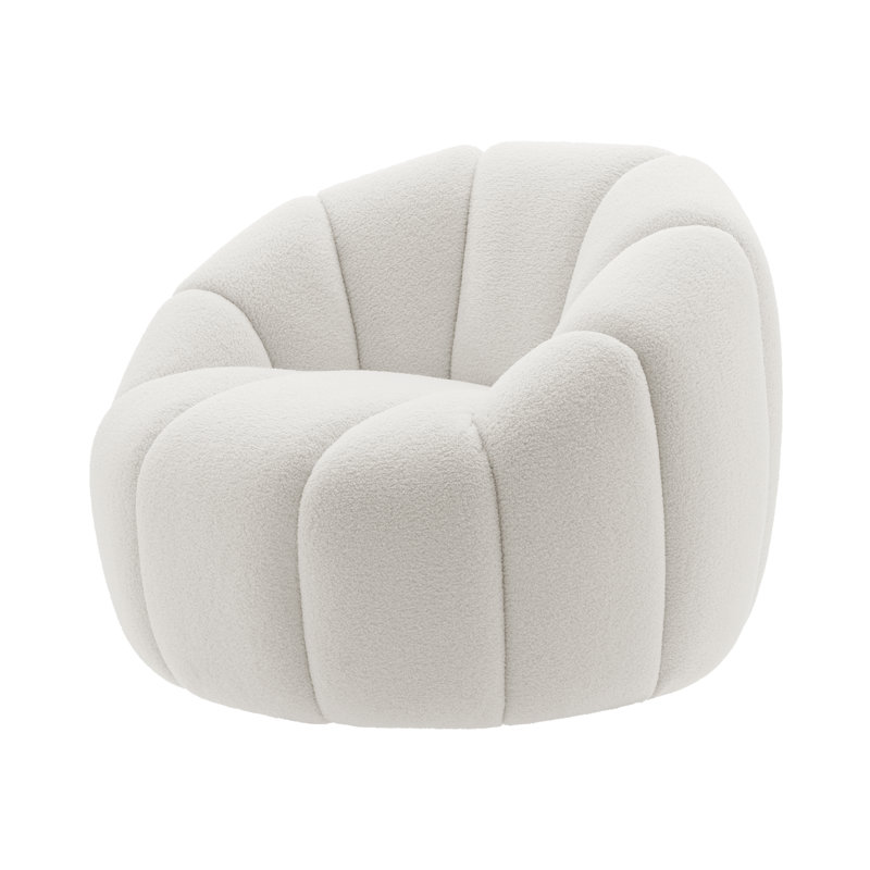 Roeli Fabric Swivel Accent Chair, White