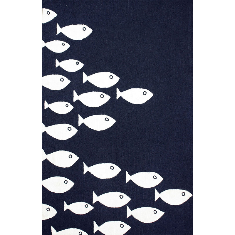 Tapis intérieur / extérieur bleu marine Winon, Rectangle 8 pi x 10 pi