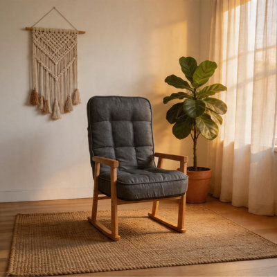 Chaise longue moderne et réglable, avec hauteur de siège réglable et réglage de l'angle lombaire à trois niveaux, convient au salon, à la chambre à coucher, au bureau et au grenier, gris