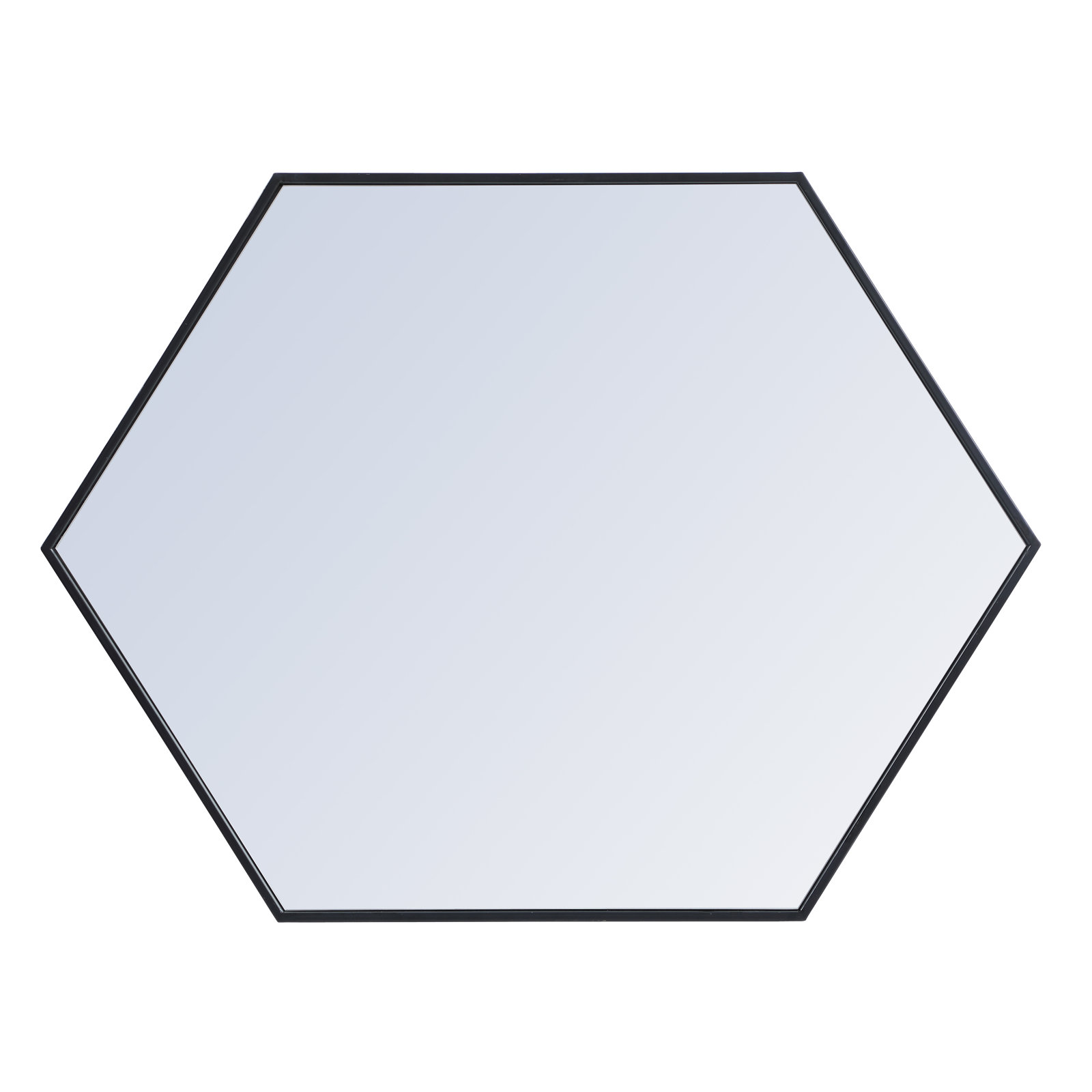 Sabine Metal Hexagon Wall Mirror, Black, 35" x 41"