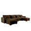 Canapé modulaire en U brun en velours côtelé, canapé 4 places avec 2 tabourets de rangement et 4 coussins de taille-1357814431