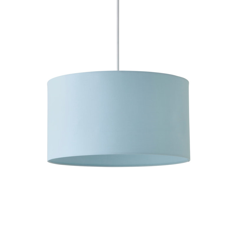 Blended Fabric Drum Lamp Shade ( Slip-On ), Blue, 25cm H x 45cm W x 45cm D