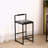 Faux Leather Upholstered Metal Bar Stools Set with Back-1998184799