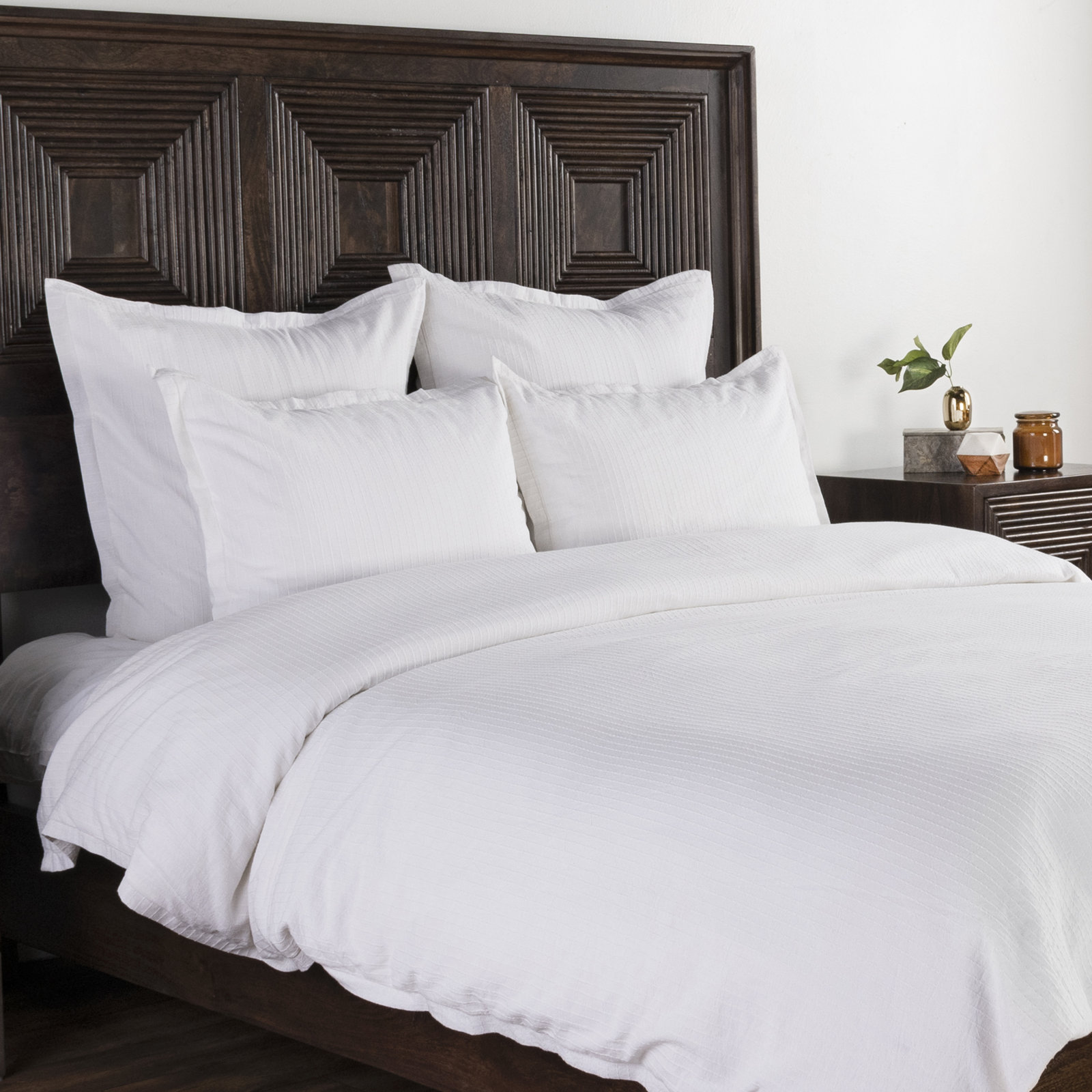 Burrowes Cotton Shams, Standard/Twin, White