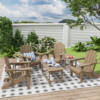 Laguna 7-Piece Foldable Outdoor Adirondack Chair with Table
