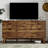 9 Drawer Wide Modern Chest Of Drawers With X-Shaped Sturdy Base-507584489