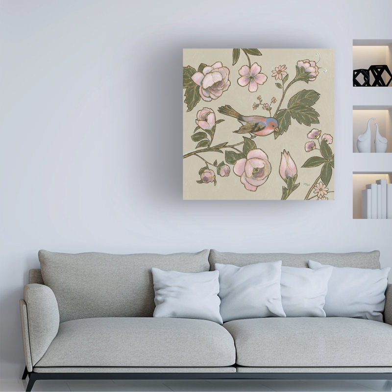 Art mural sur toile, "Wellington aviaire doré II", H 24 po x l 24 po