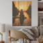 Art tribal africain sur bois de pin naturel, reflets himba