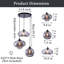 Luminaire suspendu en grappe 3 lumières avec globes en verre fumé Keymiah