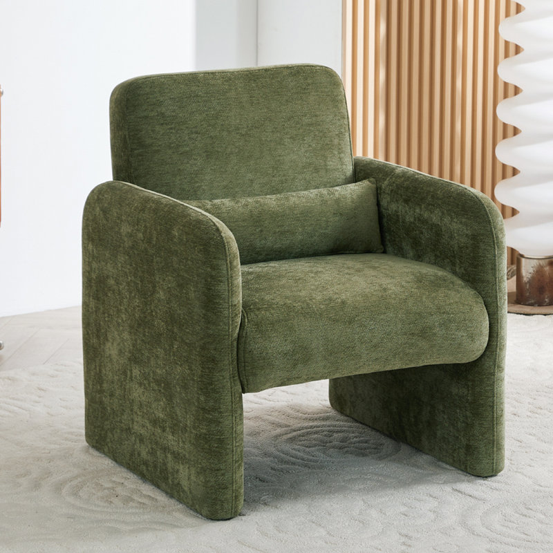 Upholstered Armchair, Green