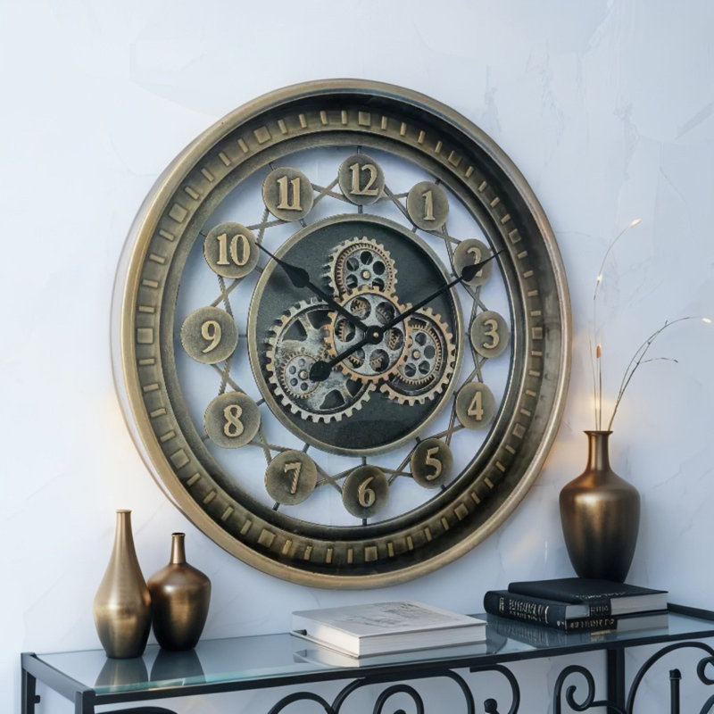 Horloge murale avec engrenages en mouvement THE-GEARS NO-LI_ 24 po KRISTIANSAND