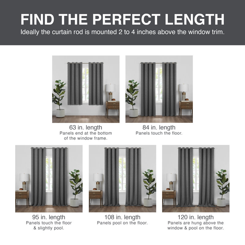 Mercantile Drop Cloth Stripe Curtain Panel, Light Filtering Ring and Tab Top with Attached Valance, 63 in Long x 50 in Wide, Farmhouse Single Window Panel, Bedroom, Living Room and Dining Room, Grey Stripe