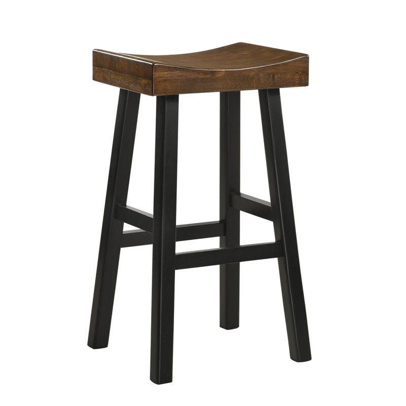 Tabouret 30 "en bois massif, Noir, Tabouret de bar (siège d'une hauteur de 30 po)