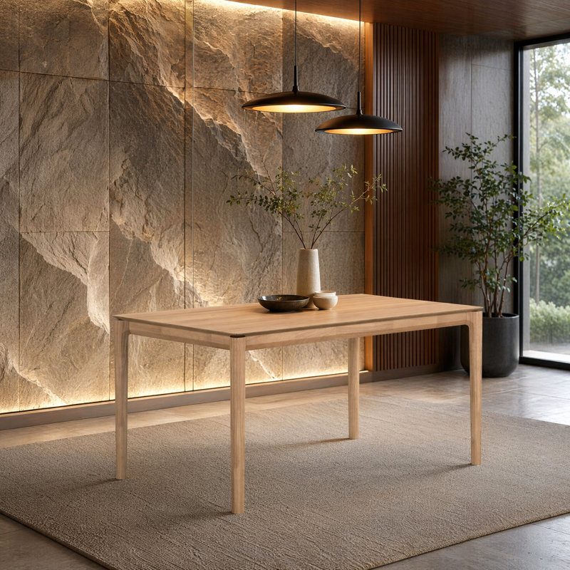 Solid Wood Base Dining Table, Oak