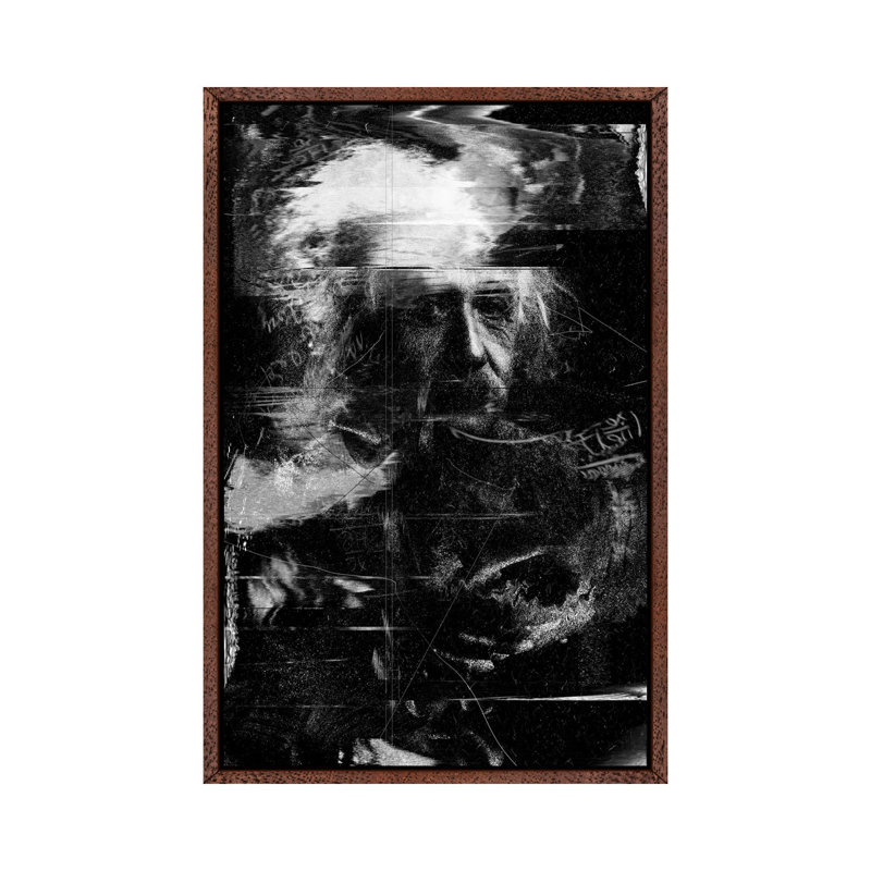 Einstein by Nicebleed - Print on Canvas, Classic Brown Wood Framed, 152.4cm H x 101.6cm W x 3.81cm D