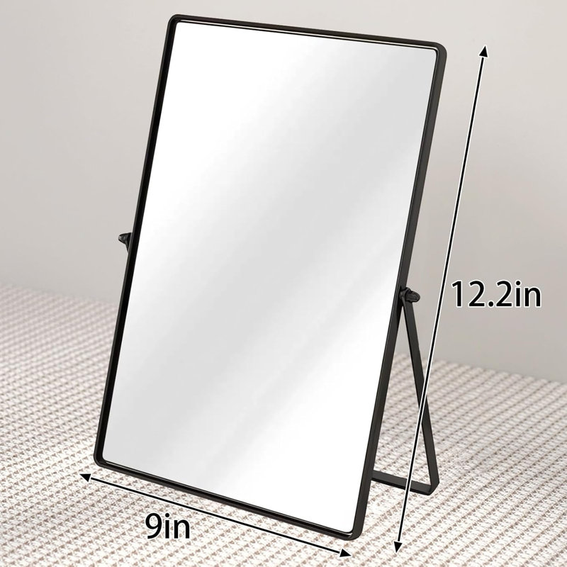 Miroir de maquillage rectangulaire noir 