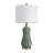 22.5in. Green Ceramic Table Lamp With Drum Shade