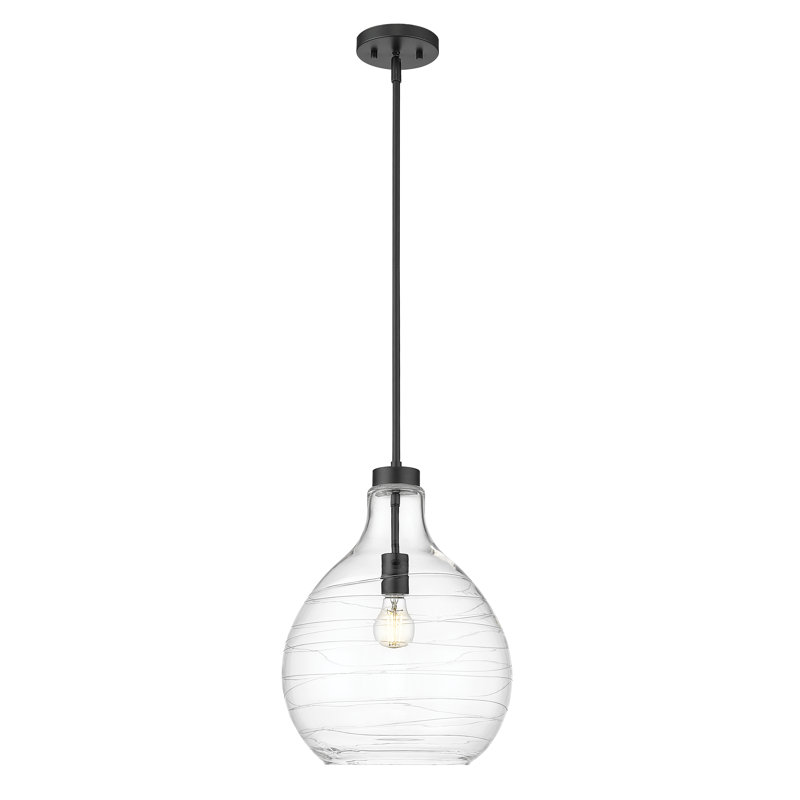 Wilhemina 1 - Light Teardrop Pendant, Matte Black, 98.5" H x 13" W x 13" D