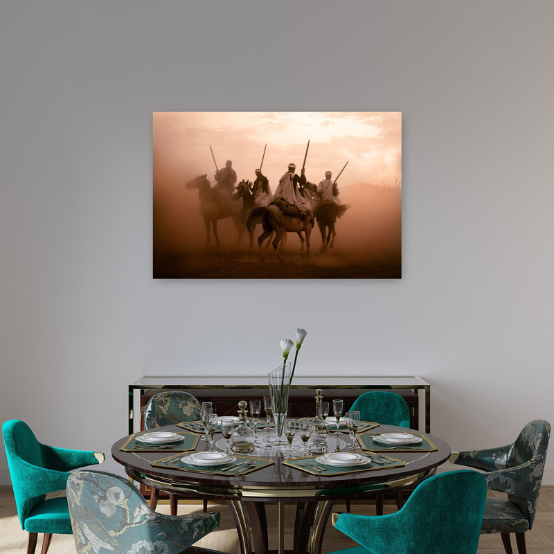 Impression d'art mural contemporain sur le thème du cheval Tbourida Art, H 32 po x l 48 po