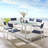 Raleigh Outdoor Patio Aluminum Dining Set with 6 Stackable Chairs-1899622256