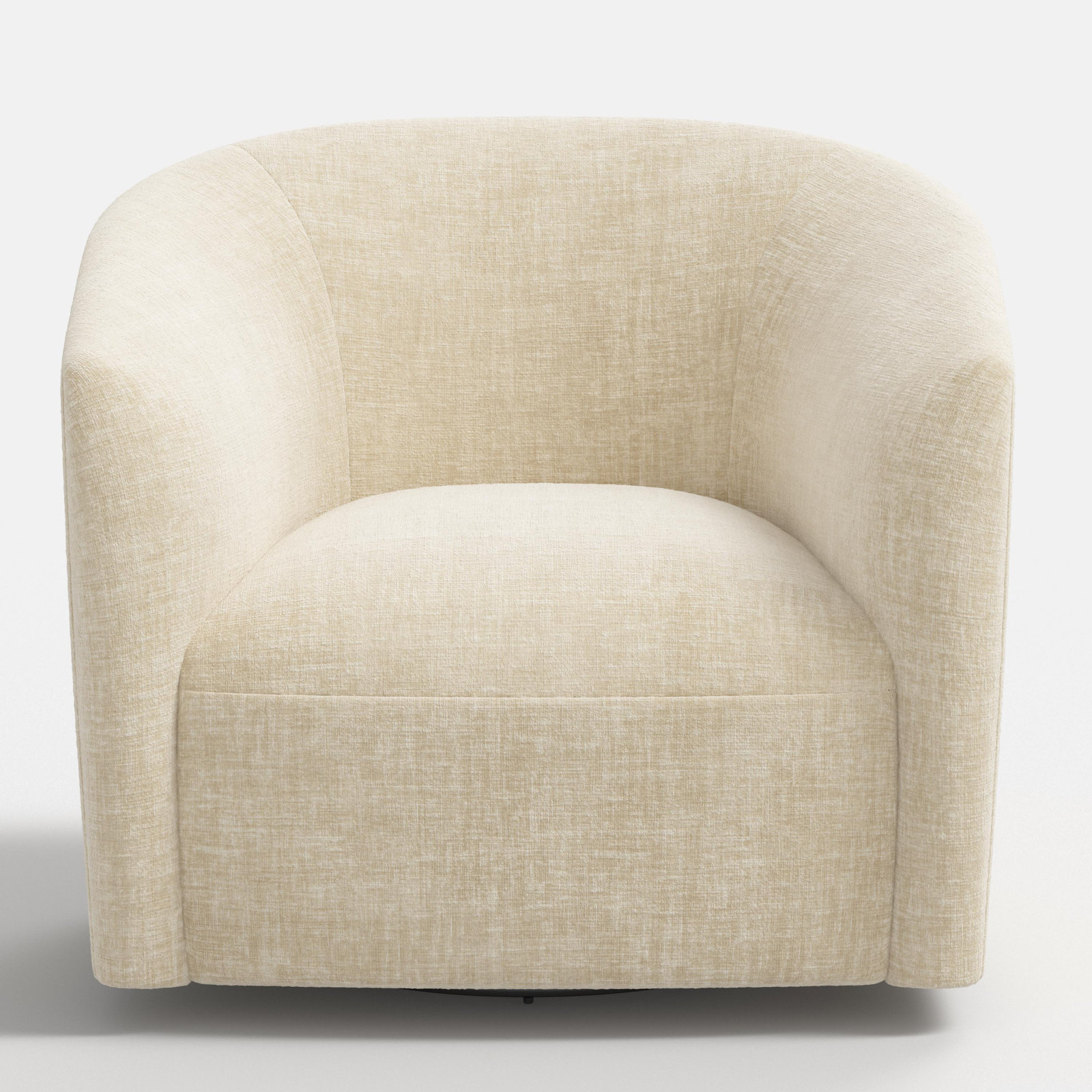 Marita Swivel Barrel Chair, Cream Polyester