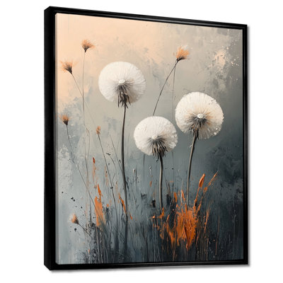 «Quiet Seedling Dandelion In Minimalisme I», reproduction d'art sur toile encadrée