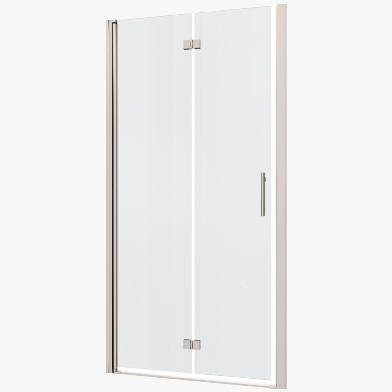 Porte de douche à poignée pivotante en acier inoxydable de 8 po - Verre trempé de 1/4 po, facile à installer 30-31 3/8 po de large, salle de bain
