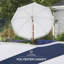 Parasol d'extérieur 7 x 7 pi avec inclinaison et évent - Auvent à rayures bleues à franges pour auvent ombragé, 7 parasols de patio