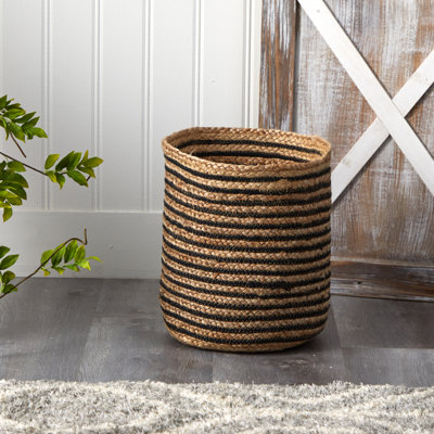 14in. Handmade Natural Jute Basket Planter