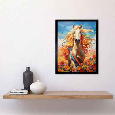 Fantasy Horse Colourful Mane - Single Picture Frame Print