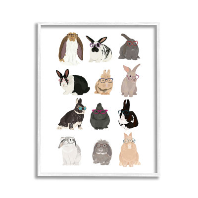 «Hipster Bunnies Varied», art de la giclée encadrée par Hanna Melin