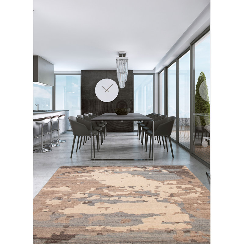 Tapis taupe unique en son genre 8 pi 0 po x 9 pi 11 po Tangier