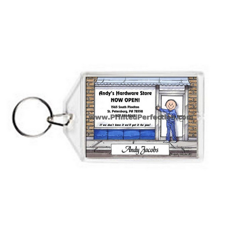 Façade de magasin personnalisée - porte-clés en acrylique mâle, Oui