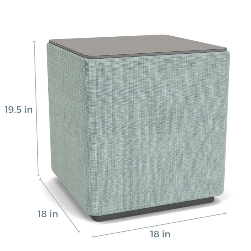 Table de salon avec plateau en stratifié Darsey, 20", Sergé sarrasin, Gris anthracite; écume de mer Chambray