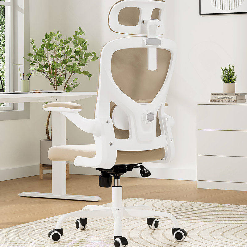 Fauteuil de bureau ergonomique avec appui-tête réglable et soutien lombaire, idéal pour une utilisation confortable à la maison et au bureau