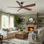 Ventilateur de plafond 60 po en bois de noyer noir avec télécommande Modern Modern Farmhouse