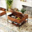 Table basse à plateau rabattable avec rangement caché Farmhouse