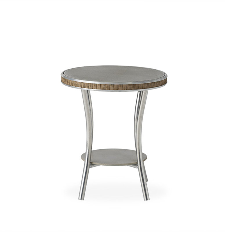 Essence Outdoor Round Side Table, Linen