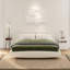 King Size White Boucle Upholstered Floating Bed Frame With Led Lights
