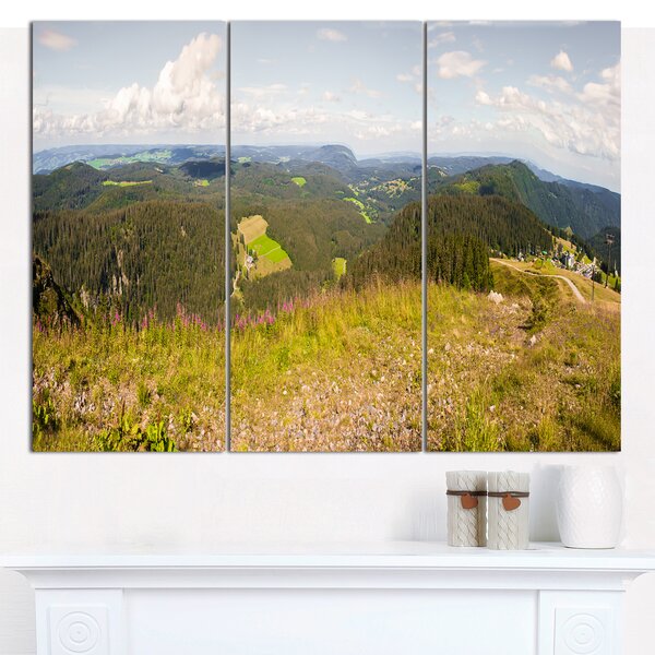 DesignArt Black Forest Germany Panorama On Canvas 3 Pieces Print | Wayfair
