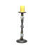 Pompeii Glass and Iron Candlestick