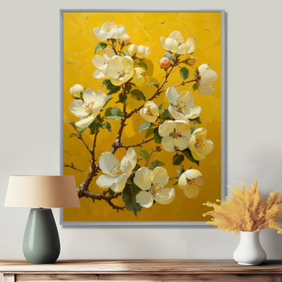  «Yellow Apple Blossom Blooming Beauty», reproduction d'art murale